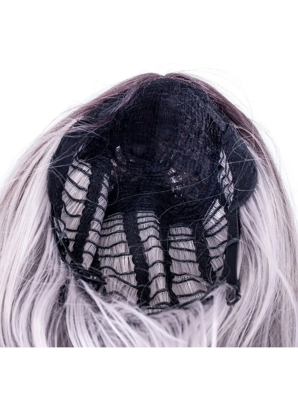 Women's 14 Inch Gray Ombre Wig Short Straight Middle Part Synthetic Heat